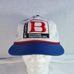 Burton Building Products Inc Vintage Trucker Hat Big Rope Leather Strapback